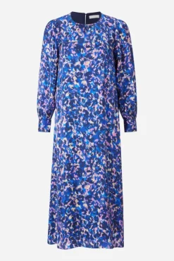 Blaues Midikleid Mit Leo-Print<Rich & Royal Discount