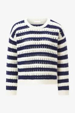 Gestreifter Lochstrickpullover<Rich & Royal New