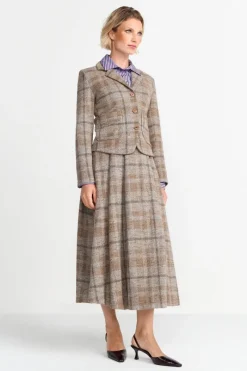 Karierter High-Waist-Midirock<Rich & Royal Clearance