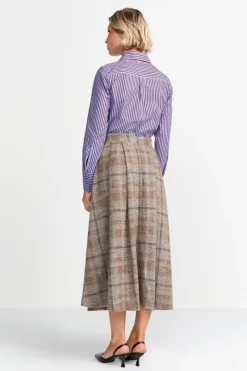 Karierter High-Waist-Midirock<Rich & Royal Clearance