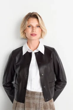 Kurze Lederjacke Mit Druckknöpfen<Rich & Royal Hot