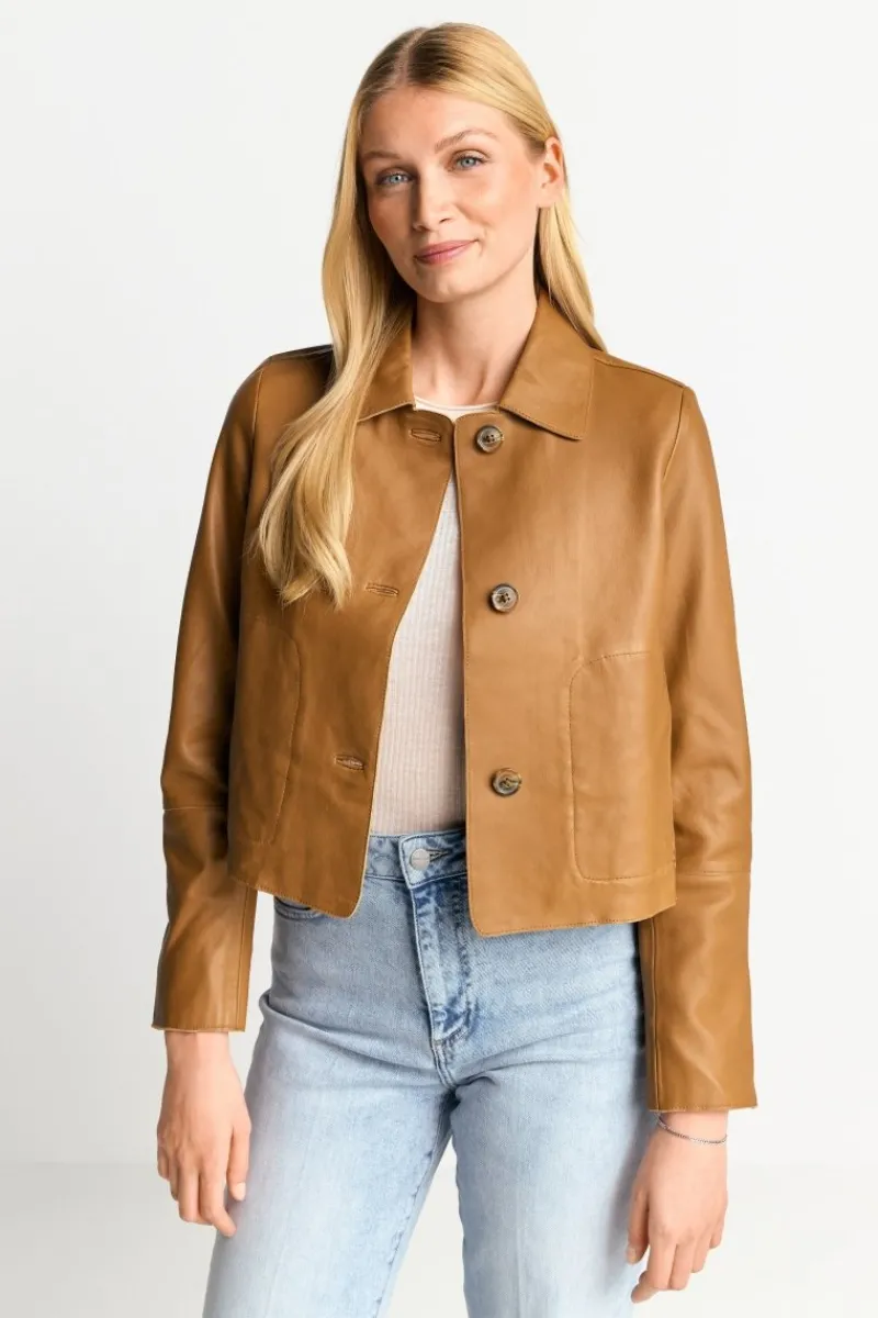 Kurze Lederjacke Mit Kragen<Rich & Royal Sale