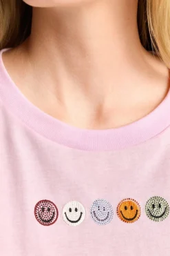 T-Shirt Mit Strass-Smileys<Rich & Royal Discount