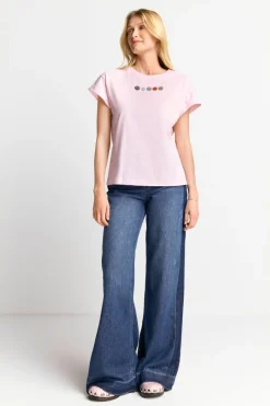 T-Shirt Mit Strass-Smileys<Rich & Royal Discount