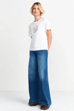 Weißes Statement-T-Shirt<Rich & Royal Sale