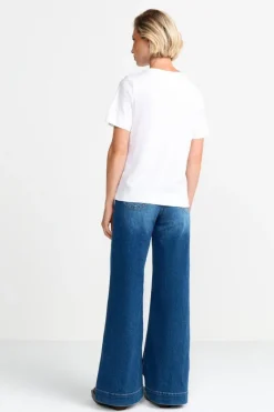 Weißes Statement-T-Shirt<Rich & Royal Sale