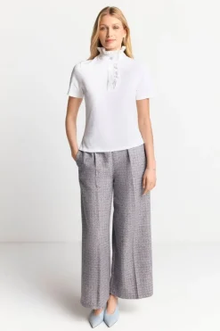 Weißes T-Shirt Mit Frill-Kragen<Rich & Royal Sale