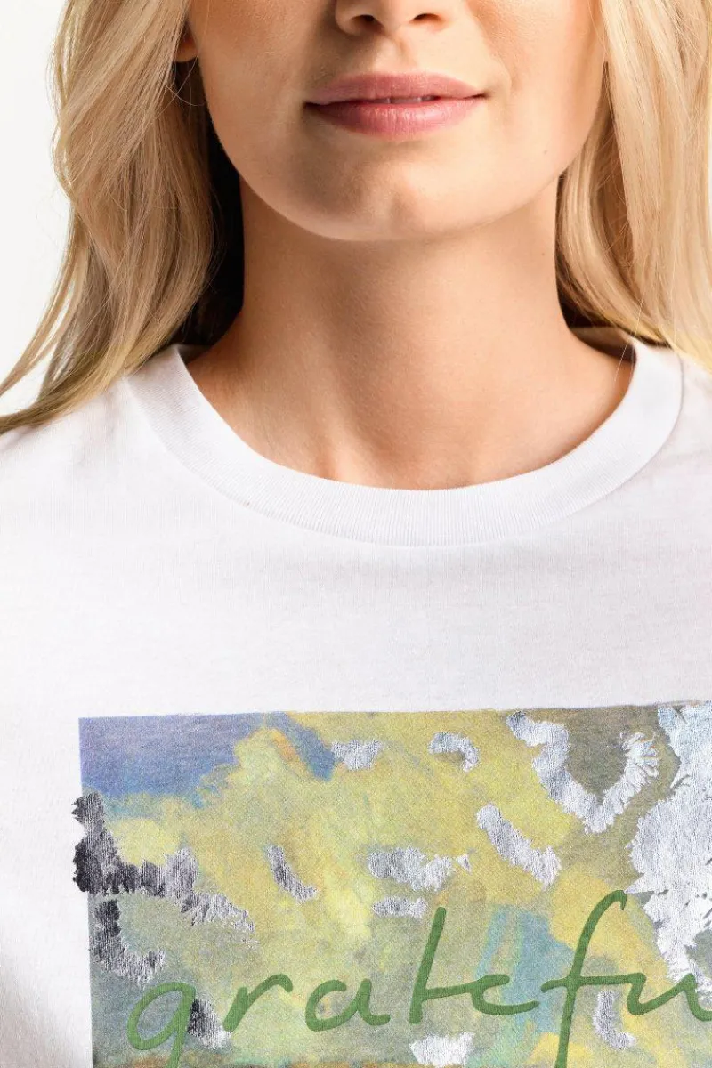 Weißes T-Shirt Mit Print<Rich & Royal New