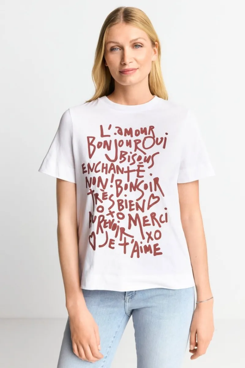 Weißes T-Shirt Mit Statement-Print<Rich & Royal Hot