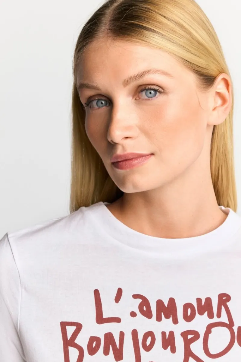 Weißes T-Shirt Mit Statement-Print<Rich & Royal Hot