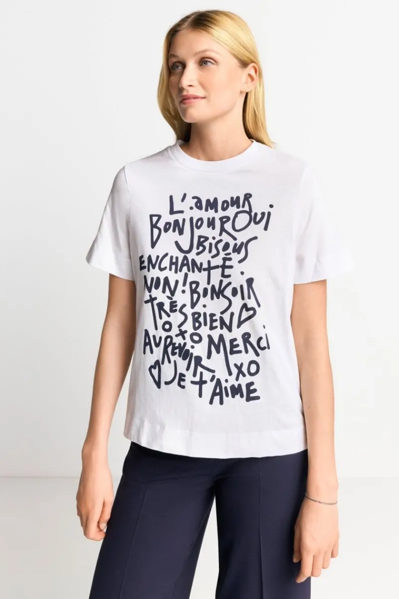 Weißes T-Shirt Mit Statement-Print<Rich & Royal Hot