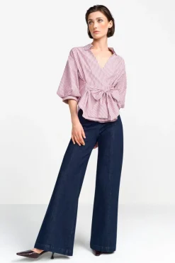 Wickelbluse Mit V-Neck Und Streifen<Rich & Royal Discount